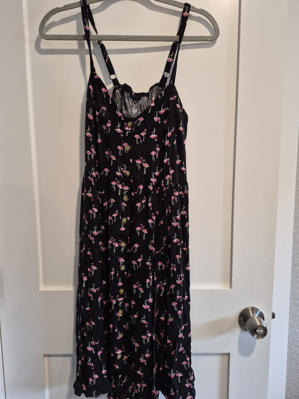 torrid Black Midi Dress with Pink Flamingo Print